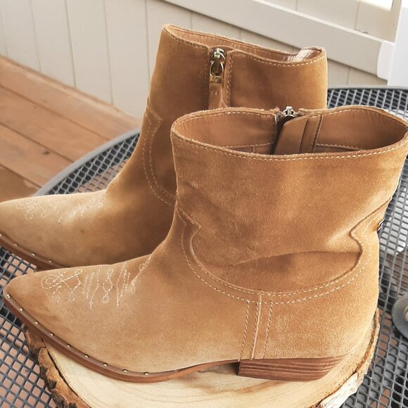 Sam Edelman "Ava" Carmel Suede Boots Size 8M - Picture 3 of 12